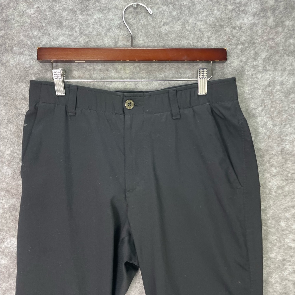Under Armour Pants Mens 32x30 Black Herringbone Chino Stretch Golf Casual - Picture 2 of 10